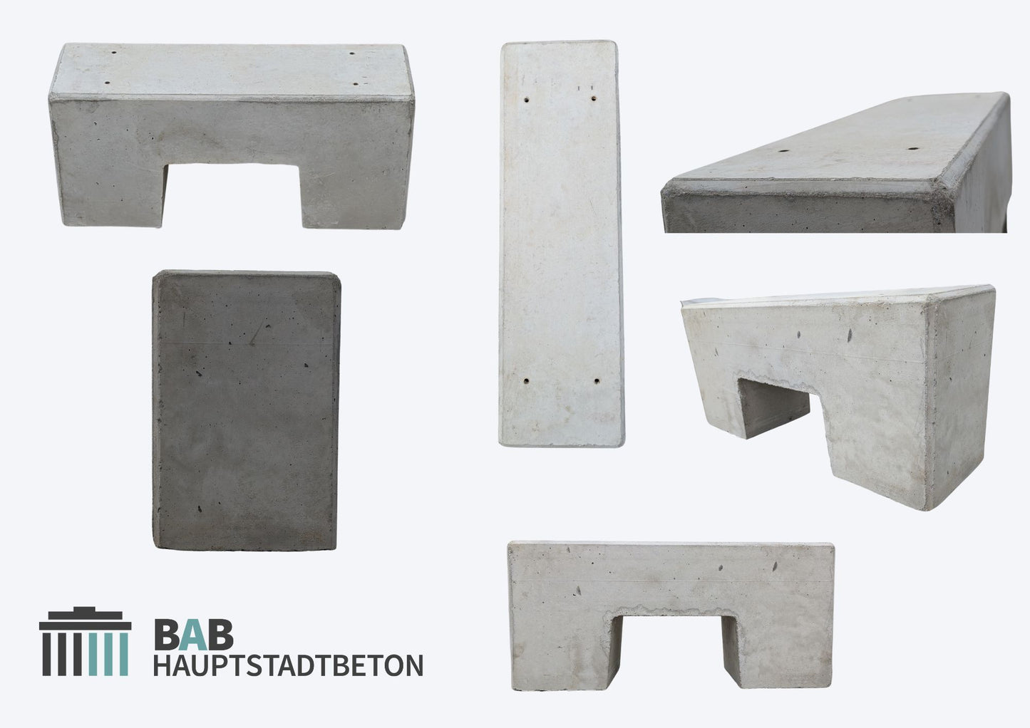 Zwei Betonfundamente für die Installation von Wärmepumpen